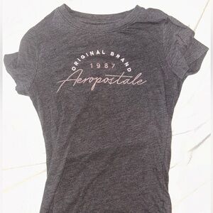 Aeropostale Women's Medium Charcoal Tee with Pink Logo